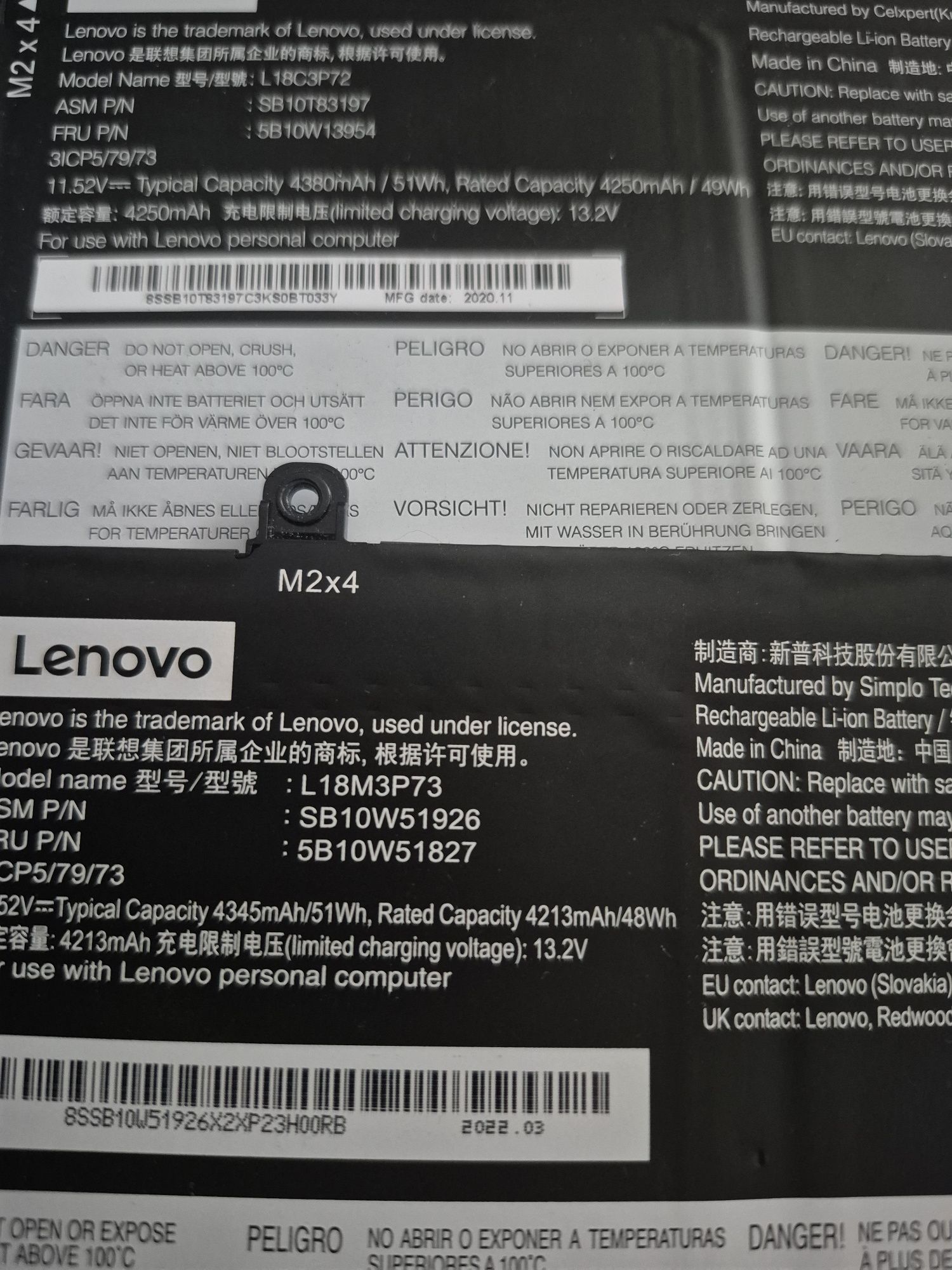 Oryginalna bateria lenovo ThinkPad T490,T495,P43s,T14,P14s