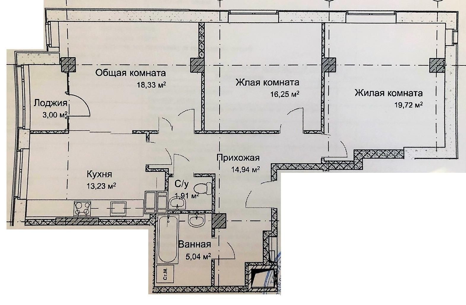 Продам 3-кім. в ЖК Кристал, М Проспект Гагаріна, вул. Молочна