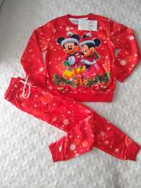 Świąteczne dresy Myszka Miki Minnie piżama piżamka 116/122 6-7 lat