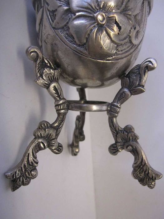 antigo copo / pote de chá Mate com banho em prata