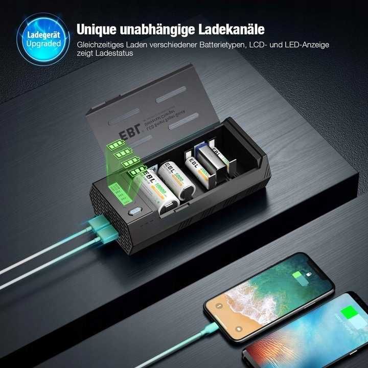 Ładowarka EBL 908 do AKU AA / AAA Ni-MH Ni-Cd USB Baby C MonoD 9V 2190