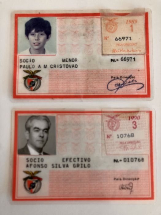 2 bilhetes sócio do Benfica. Antigo