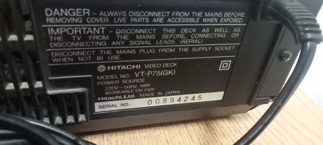 Video odwarzacz Hitachi magnetowid