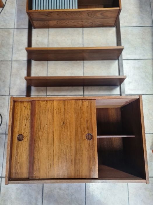 Regał ścienny,modułowy,palisander,Dania lata 60,vintage,mid-century