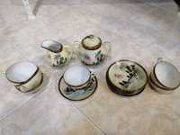 conjunto de chá porcelana chinesa casca de ovo