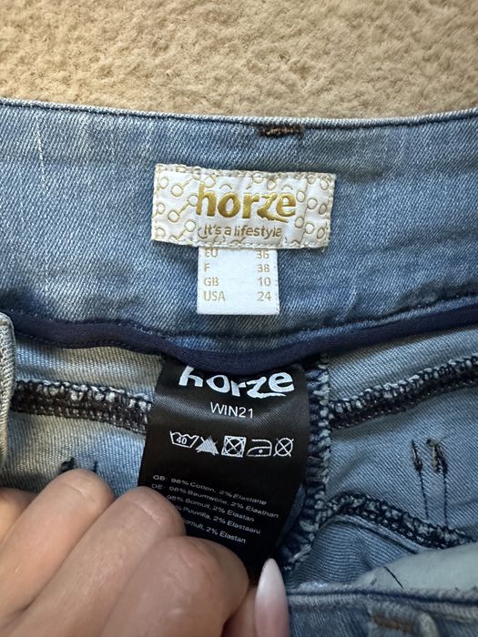 Bryczesy jeansowe Horze 36 pełny lej silikonowy