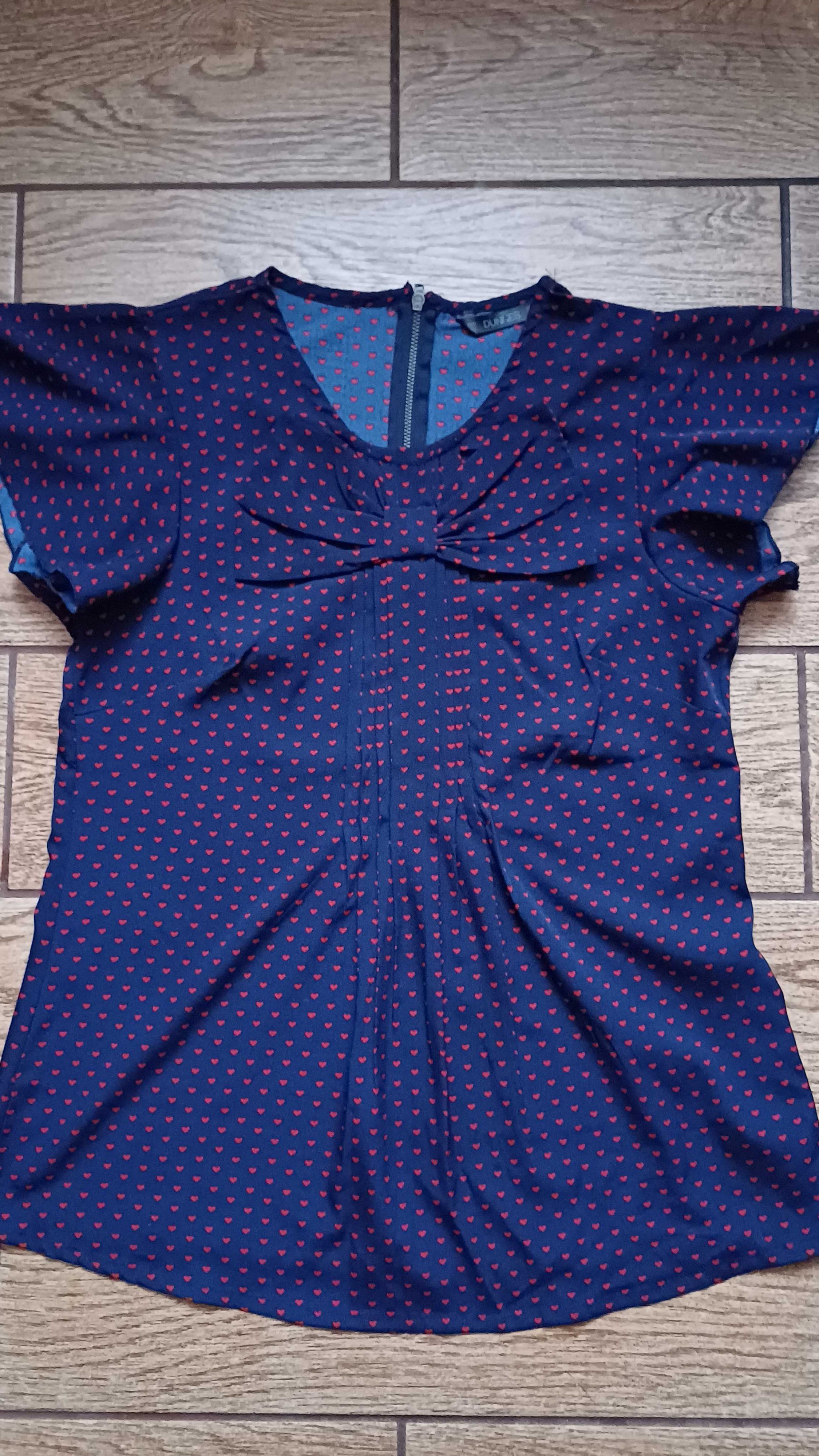 Granatowa bluzeczka DUNNES w serduszka r. 38 (M)