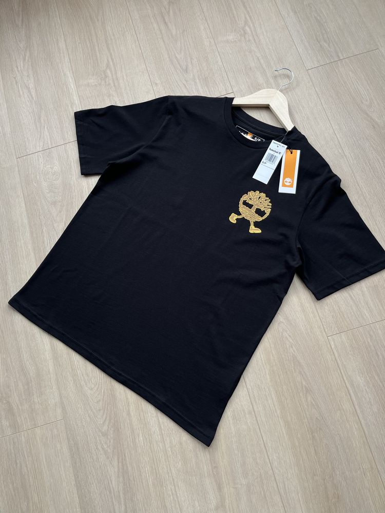 Оригінал Timberland (S) Back Logo Футболка Нова Чоловіча Новая Черная
