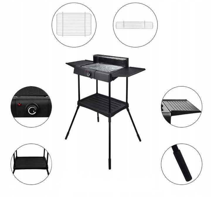Grill Elektryczny 2400W 2w1 Zdejmowana Konstrukcja Do kuchni i Ogrodu