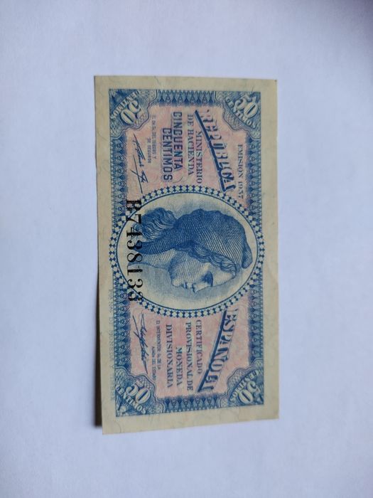 Banknot 50 centymów Hiszpania