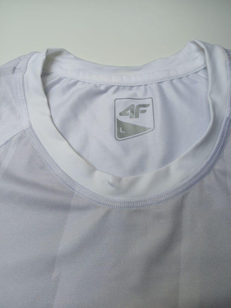 Sportowy siatkarski T-shirt szaro-biały 4F