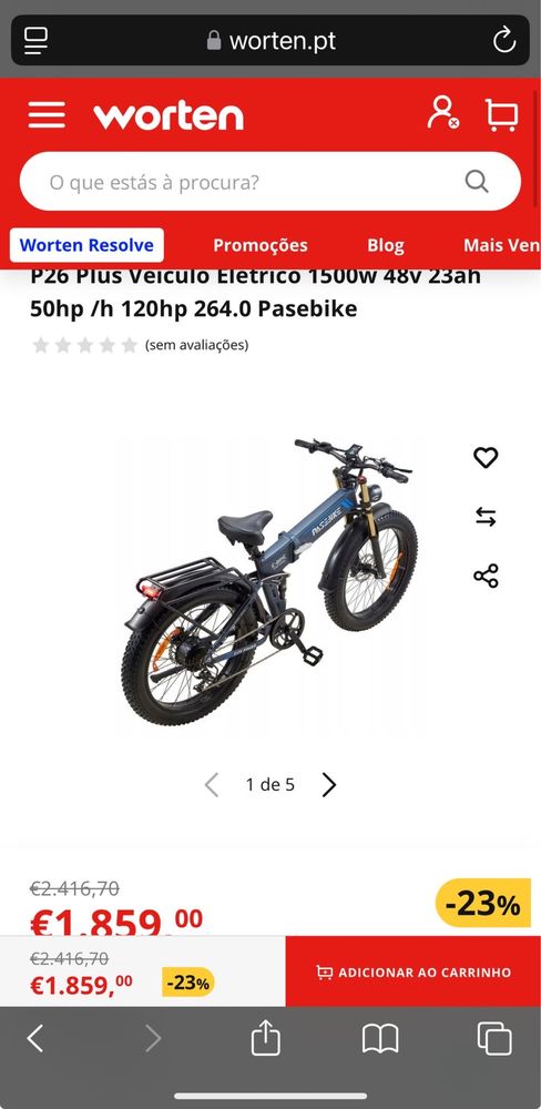 E-Bike - Bicicleta Eletrica PaseBike (Nunca Usada)