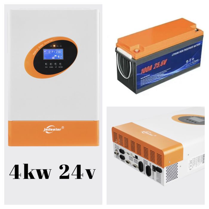 Гібридний інвертор, 24v, 48v, lifepo4, система резервного живлення.