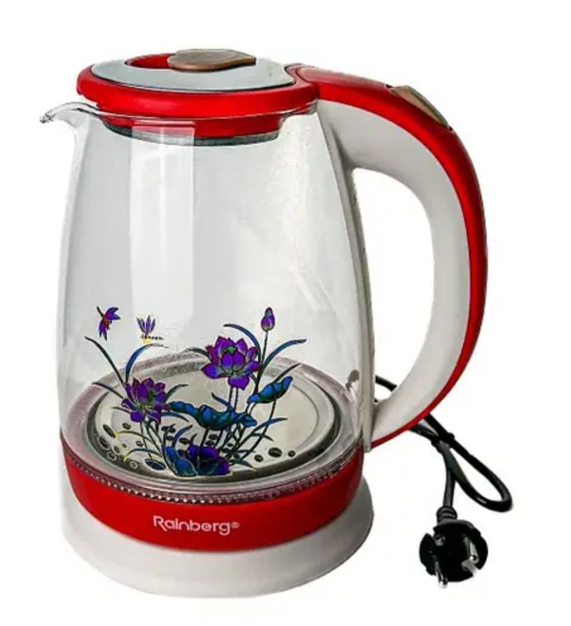 Электрический стеклянный чайник 1.8 л Rainberg Rb 998 EL0227