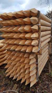Palisada drewniana toczona paliki słupki melioracyjne kołki toczone