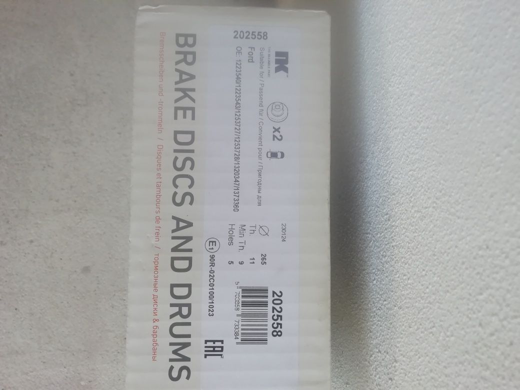 Discos travão novos