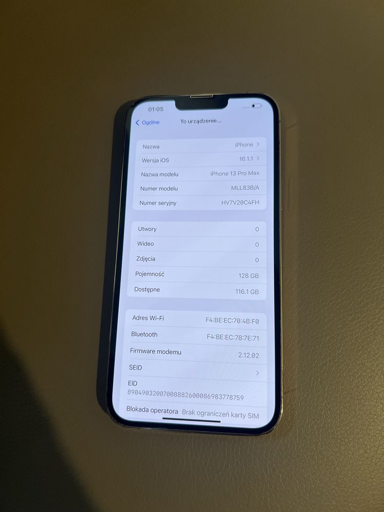 Iphone 13 pro max 128gb zloty bardzo ladny