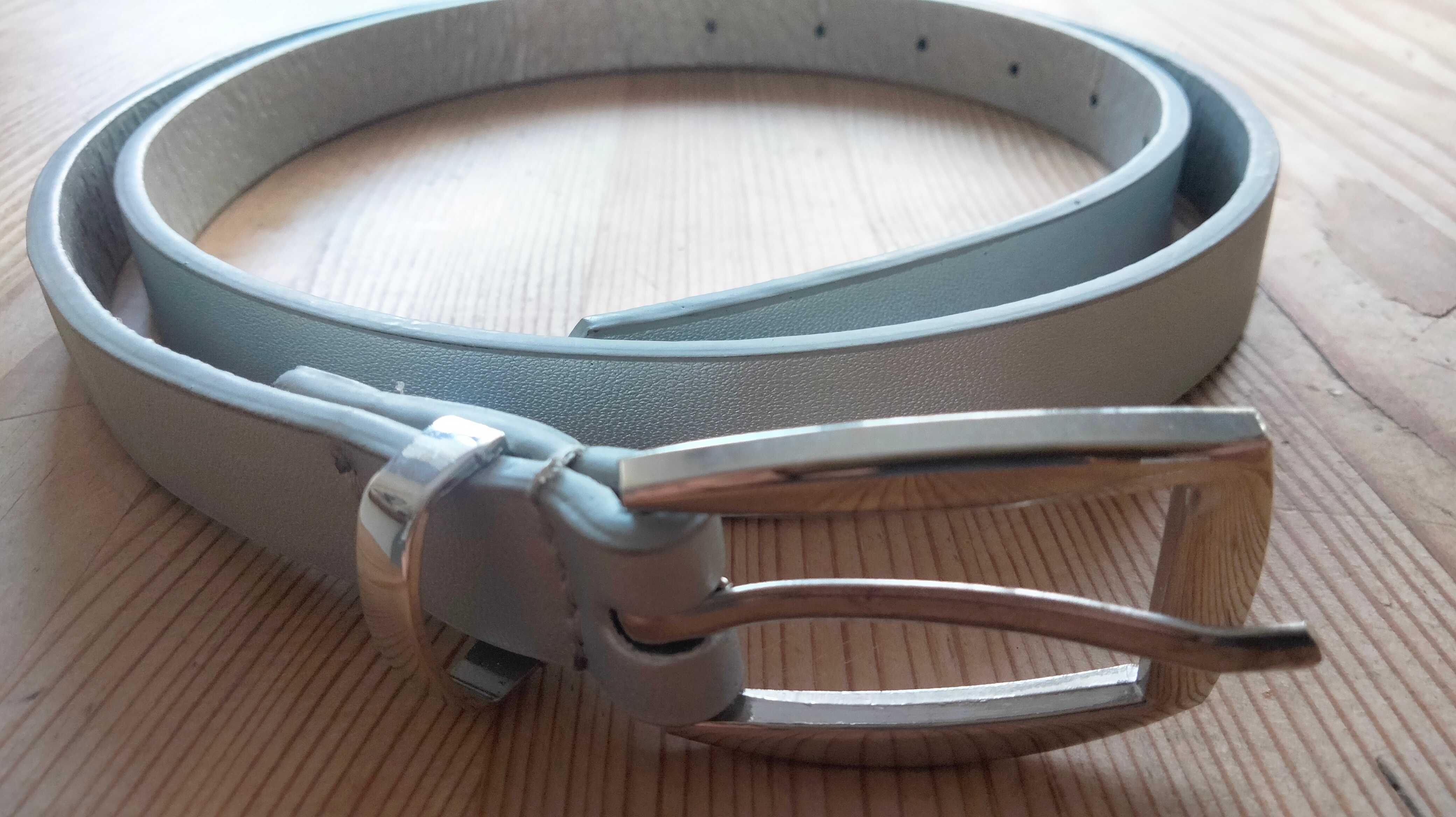 Pasek damski kolor srebrny długość 97 cm szerokość 1,8 cm