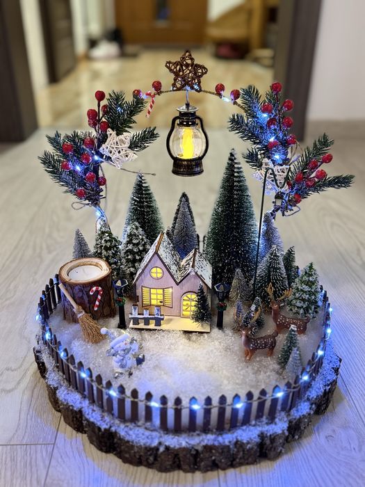 Bajkowy Stroik Świąteczny 35cm, Recznie robiony