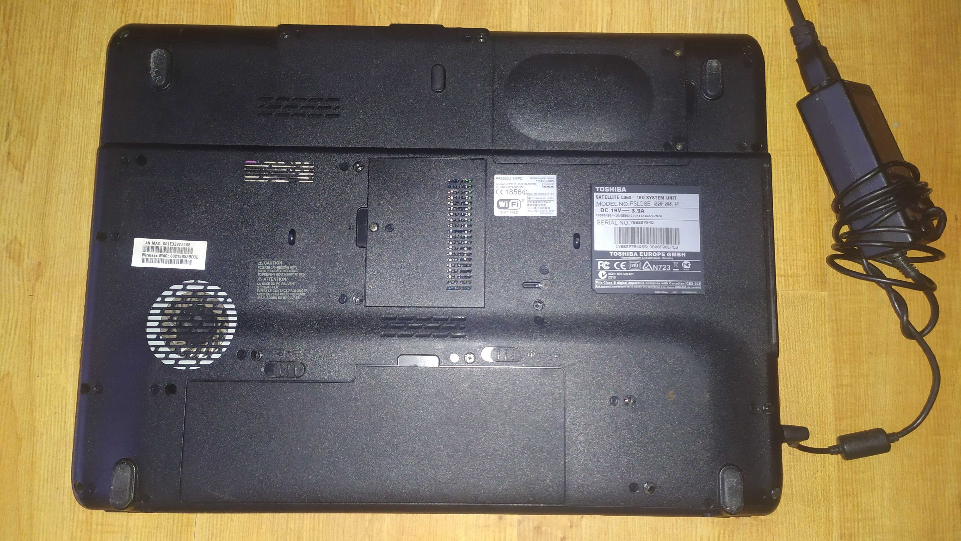 Laptop 17 TOSHIBA Satellite L350 Intel Duo 2x WIN7 10 SSD office nauka