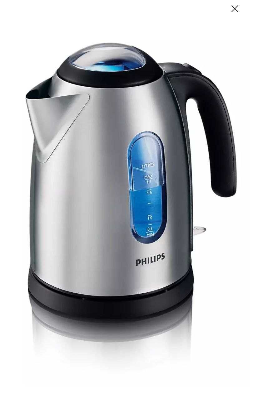 Электрочайник PHILIPS HD4667/20, нержавейка, с голубой подсветкой