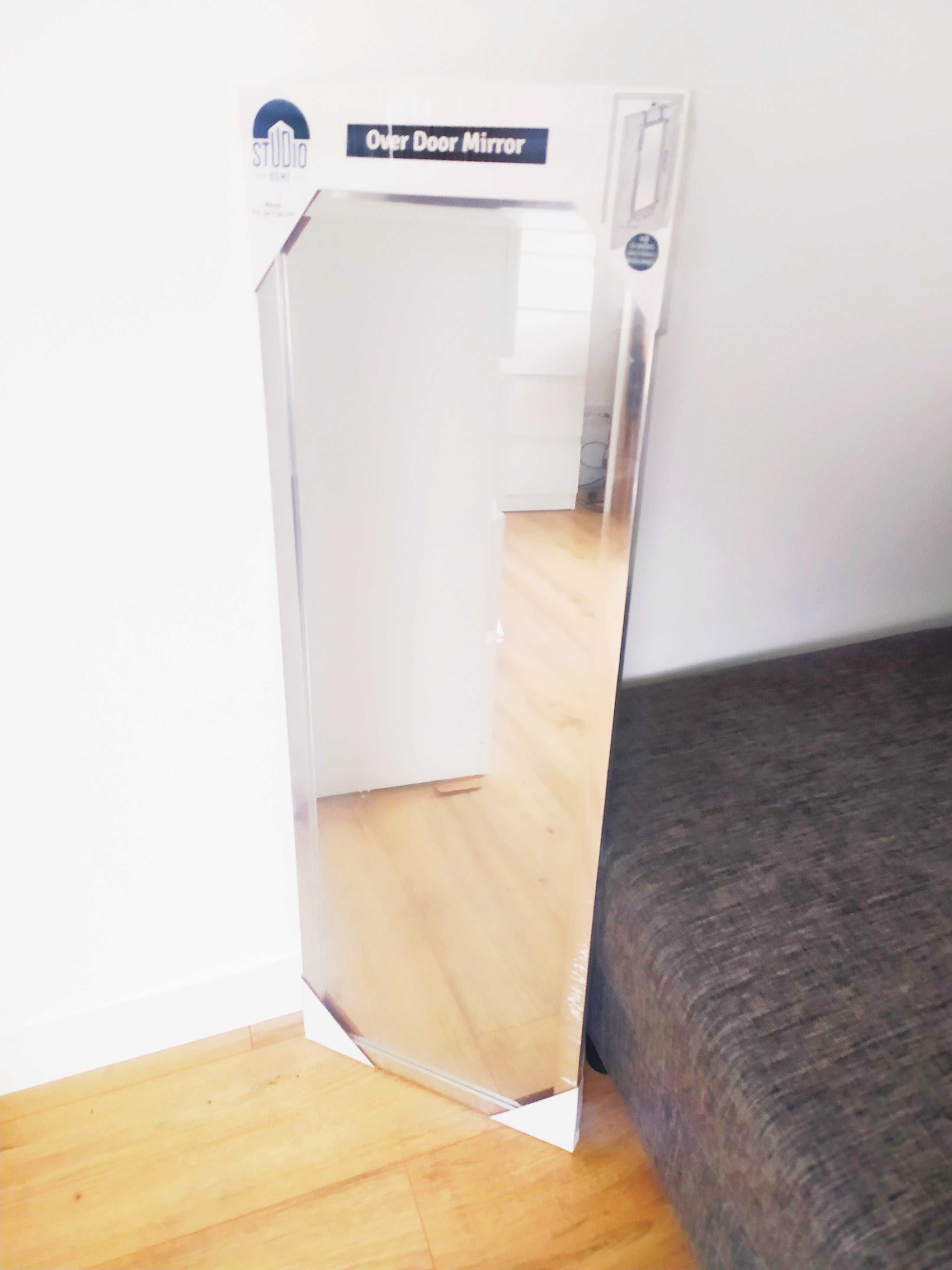 Nowe lustro na drzwi srebrne 90 x 30 cm