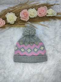 Ciepła czapka czapeczka dla dziewczynki na polarze zimowa zima hm
