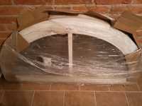 Okno nowe 3 szybowe łukowe drewniane biale