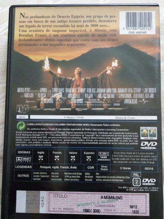 DVD do filme "A Múmia"
