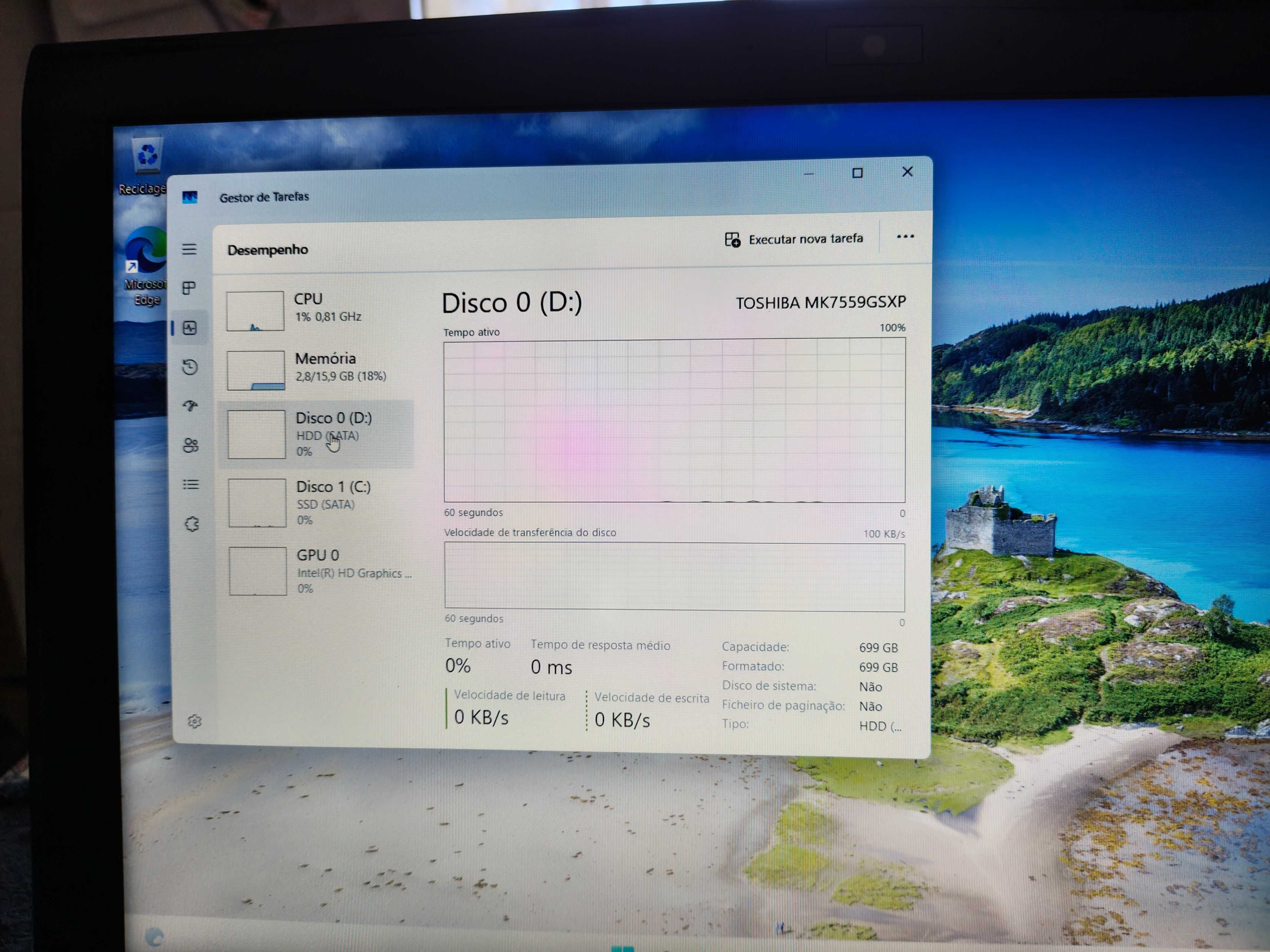 Portátil i7-6700HQ • 16GB RAM • SSD 240GB + HDD 700GB • Em bom estado!