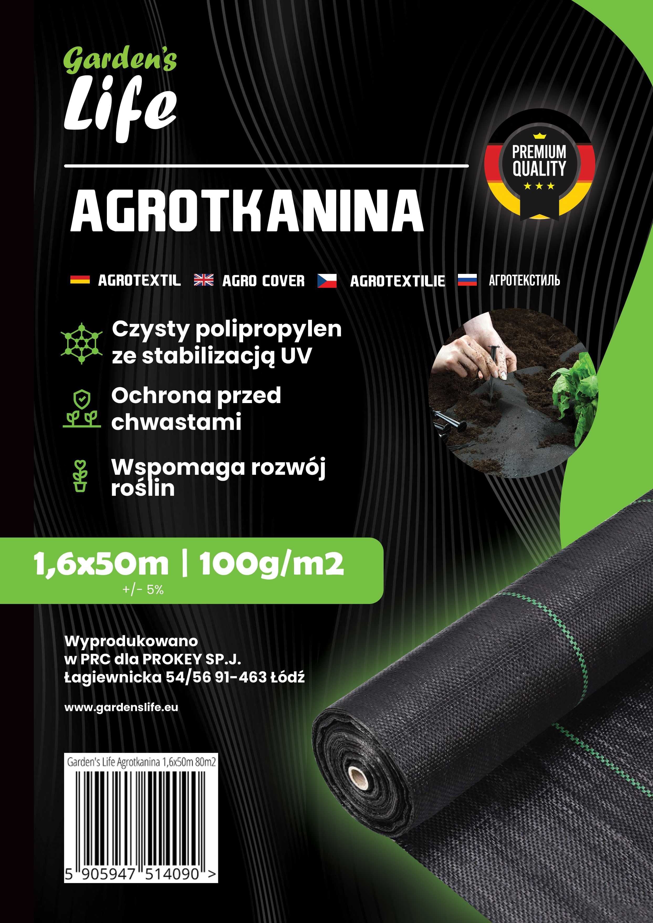 Agrotkanina 1,6 x 10, 100g/m2 mocna, TRWAŁA, AGROWŁÓKNINA ściółkująca