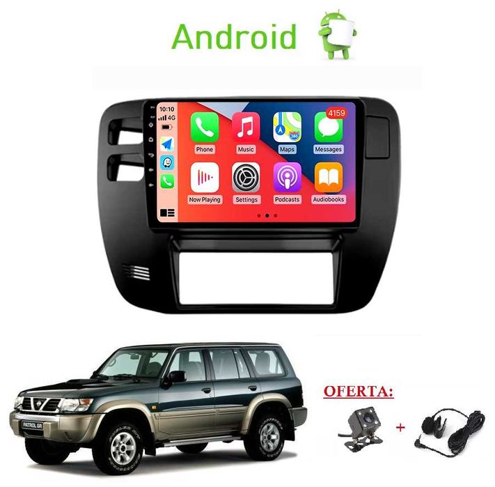 Rádio 2DIN 9" • NISSAN Patrol (1997 a 2010) • Android [4+32GB] Y61 GR