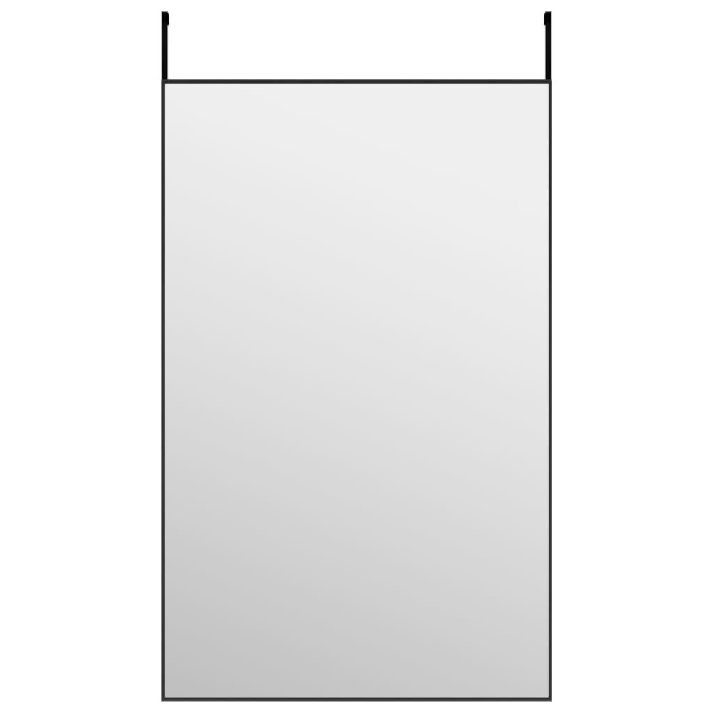 Vidaxl Lustro Na Drzwi, Czarne, 50X80 Cm, Szkło I Aluminium