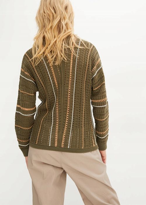 B.P.C sweter ażurowy oliwkowy ^48/50