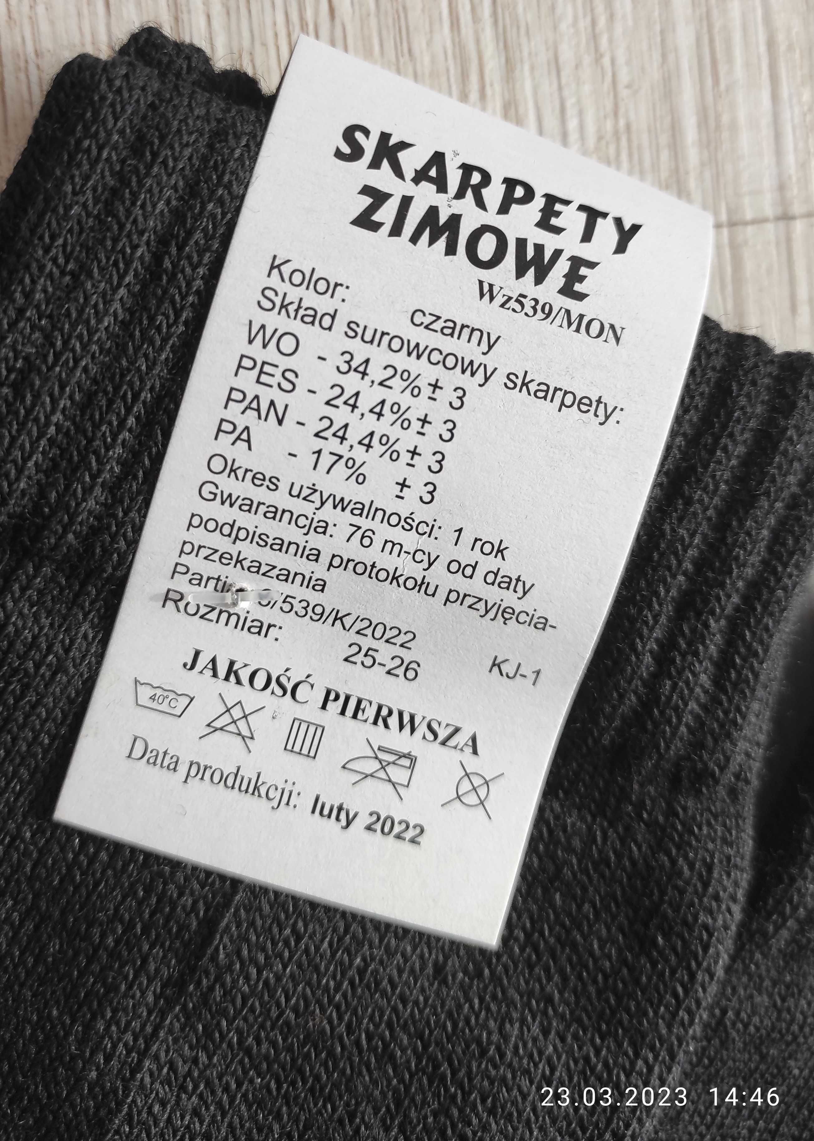 skarpety zimowe 539/MON + gratis
