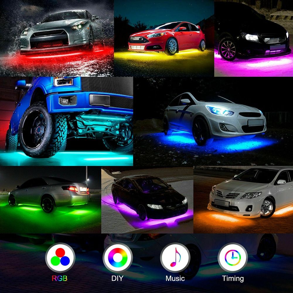 Fitas Led RGB Luz Ambiente Para Exterior carro (chassis) App SELADO