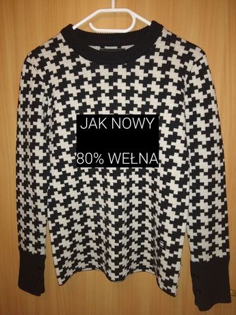 RAW Elegancki sweter damski 80% wełna 20% poliamid