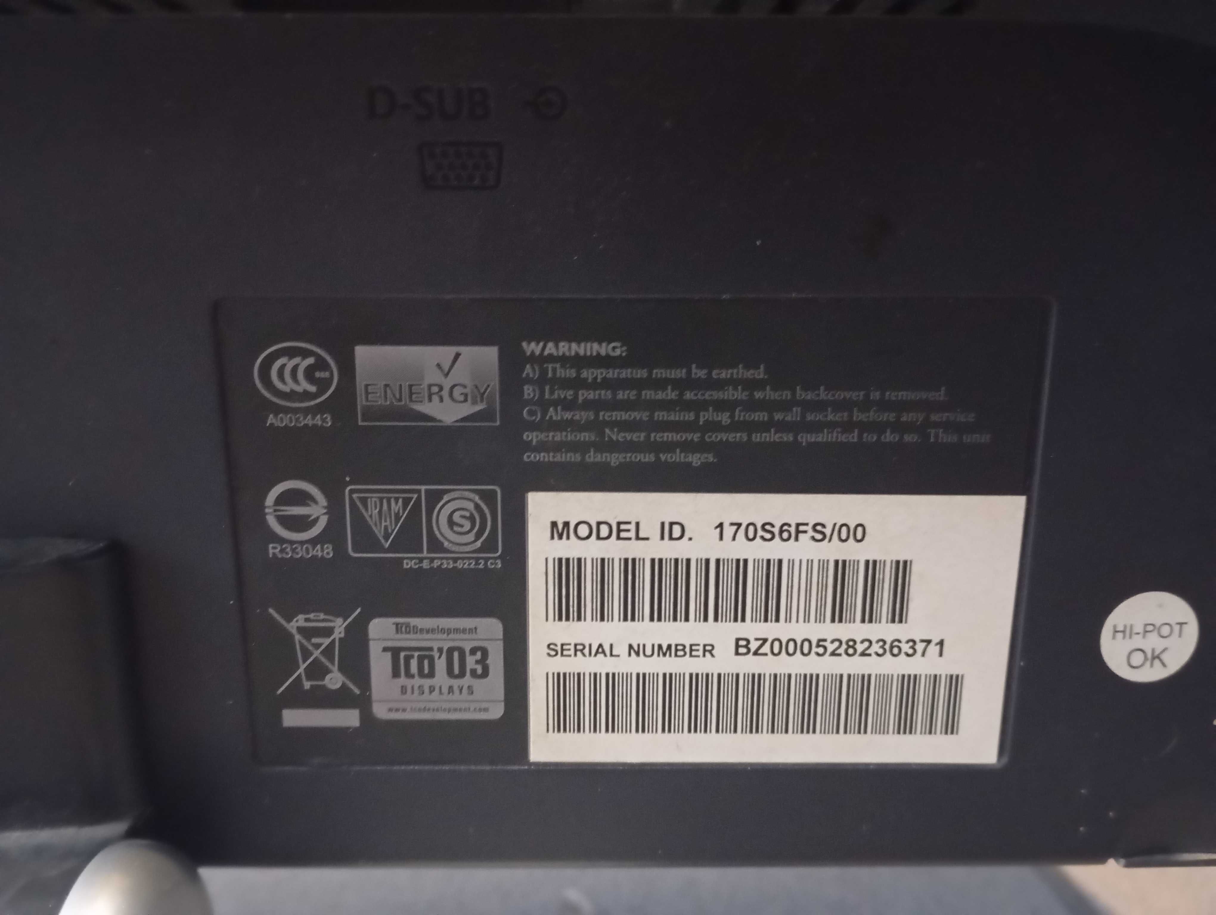 Монитор Philips 170S6FS/00 на запчасти