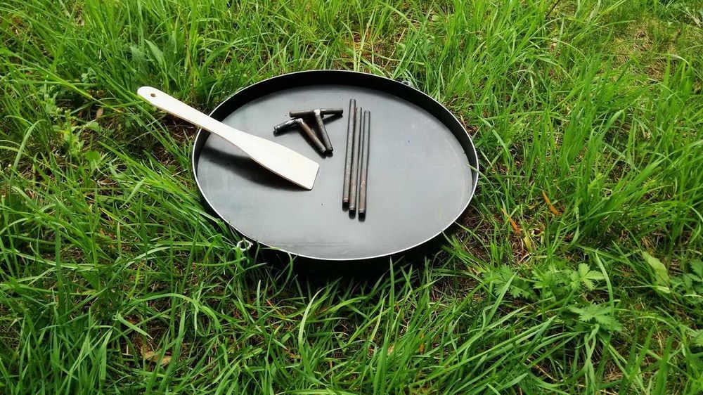 Жаровня сковорода из диска бороны 50 см с крышкою и чехлом мангал