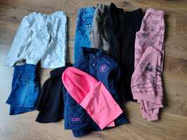 Paka dziewczynka 122-128 wiosna 12 szt kurtka spodnie bluzki