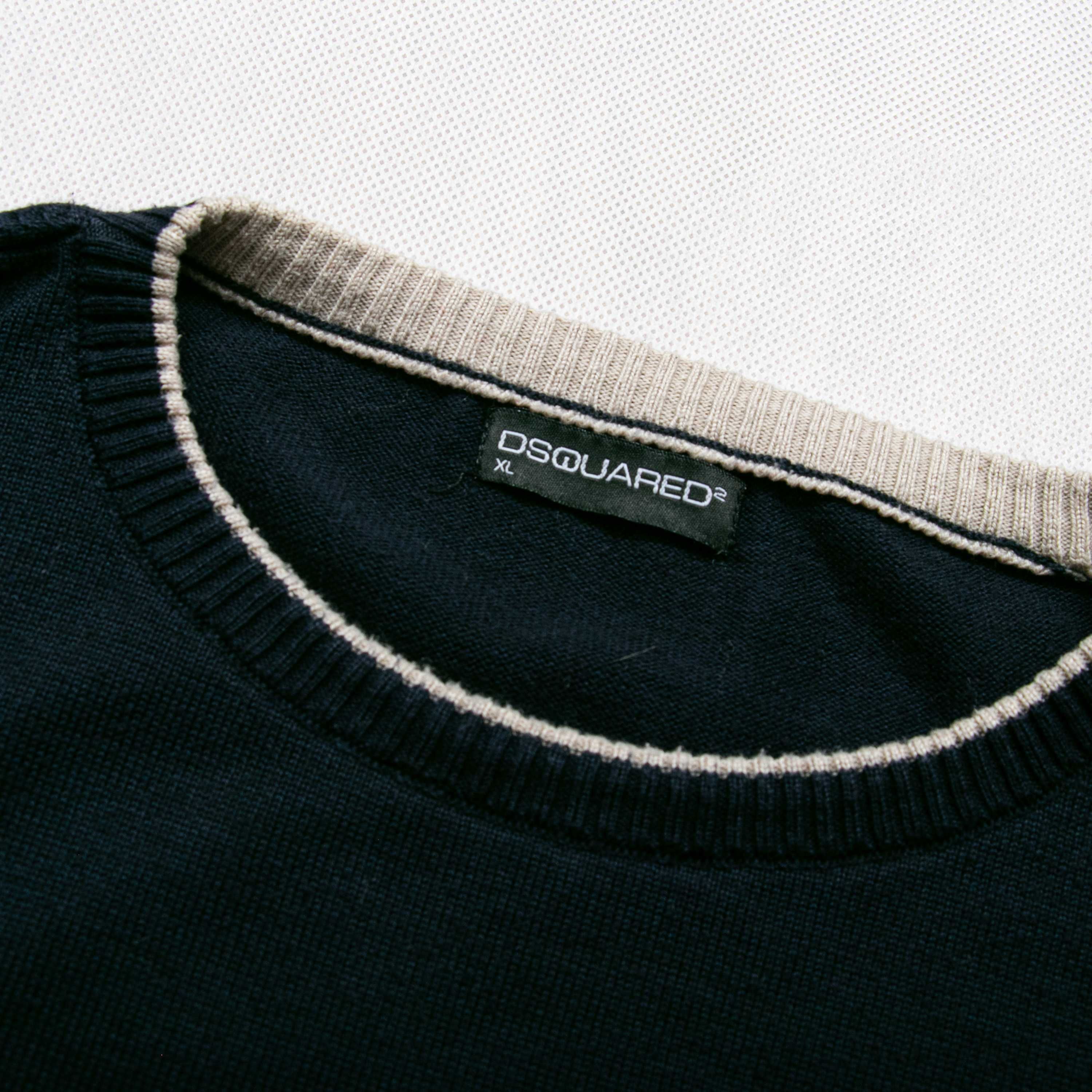 Dsquared2 sweter bawełniany z domieszką kaszmiru L/XL slim