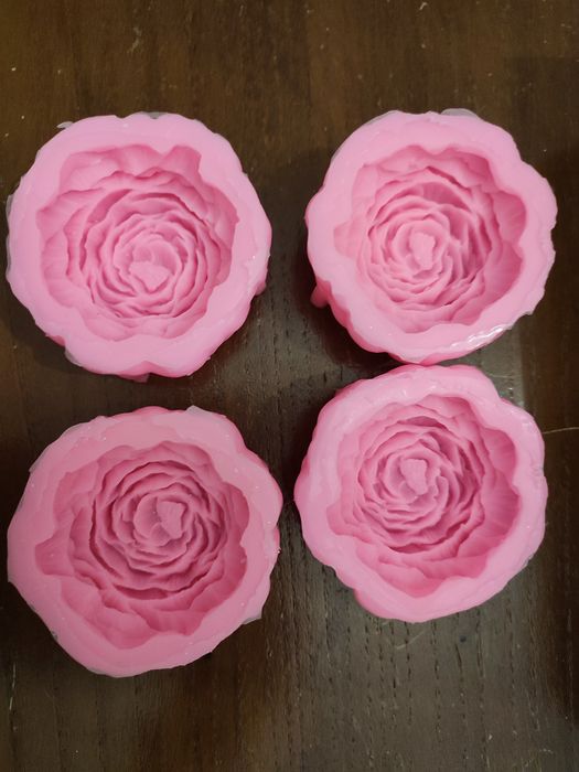4 moldes silicone Peónia - velas