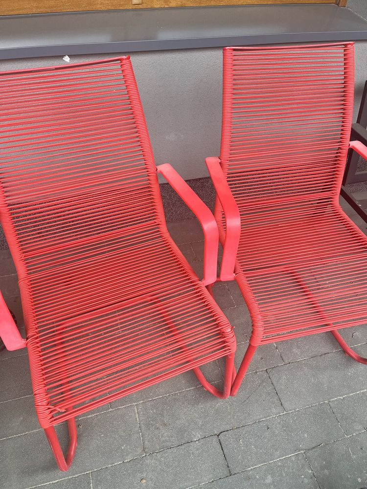 Komplet 2 sztuki krzesła ogrodowe IKEA Vasman czerwone Poznań