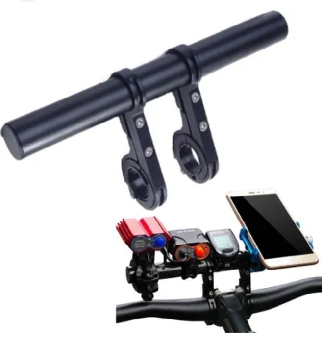 Uchwyt aluminiowy na kierownicę roweru.