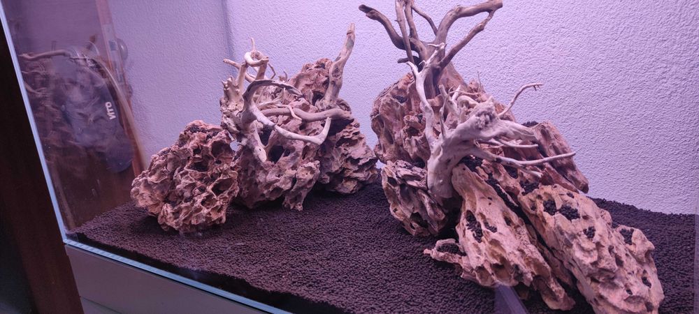 Troncos e raizes para aquario