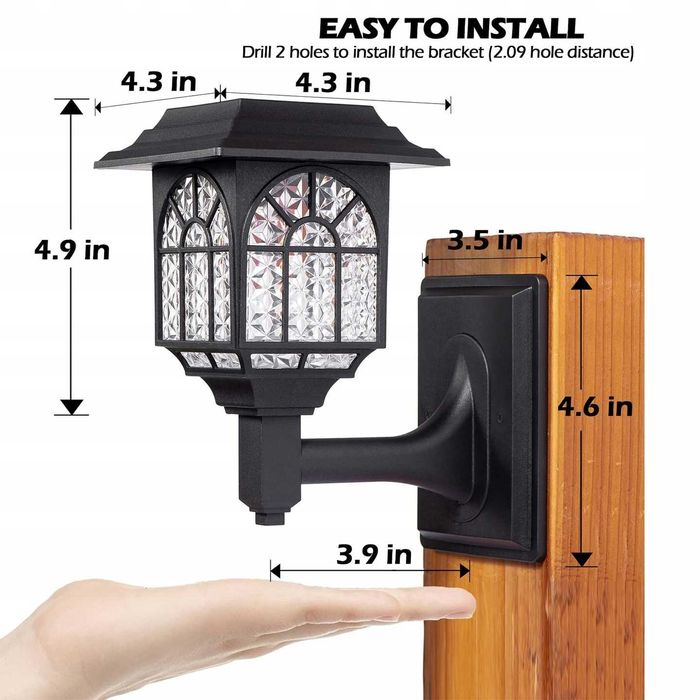 lampy solarne kinkiety na ścianę LeiDrail czarny 12,5 cm 4 szt.