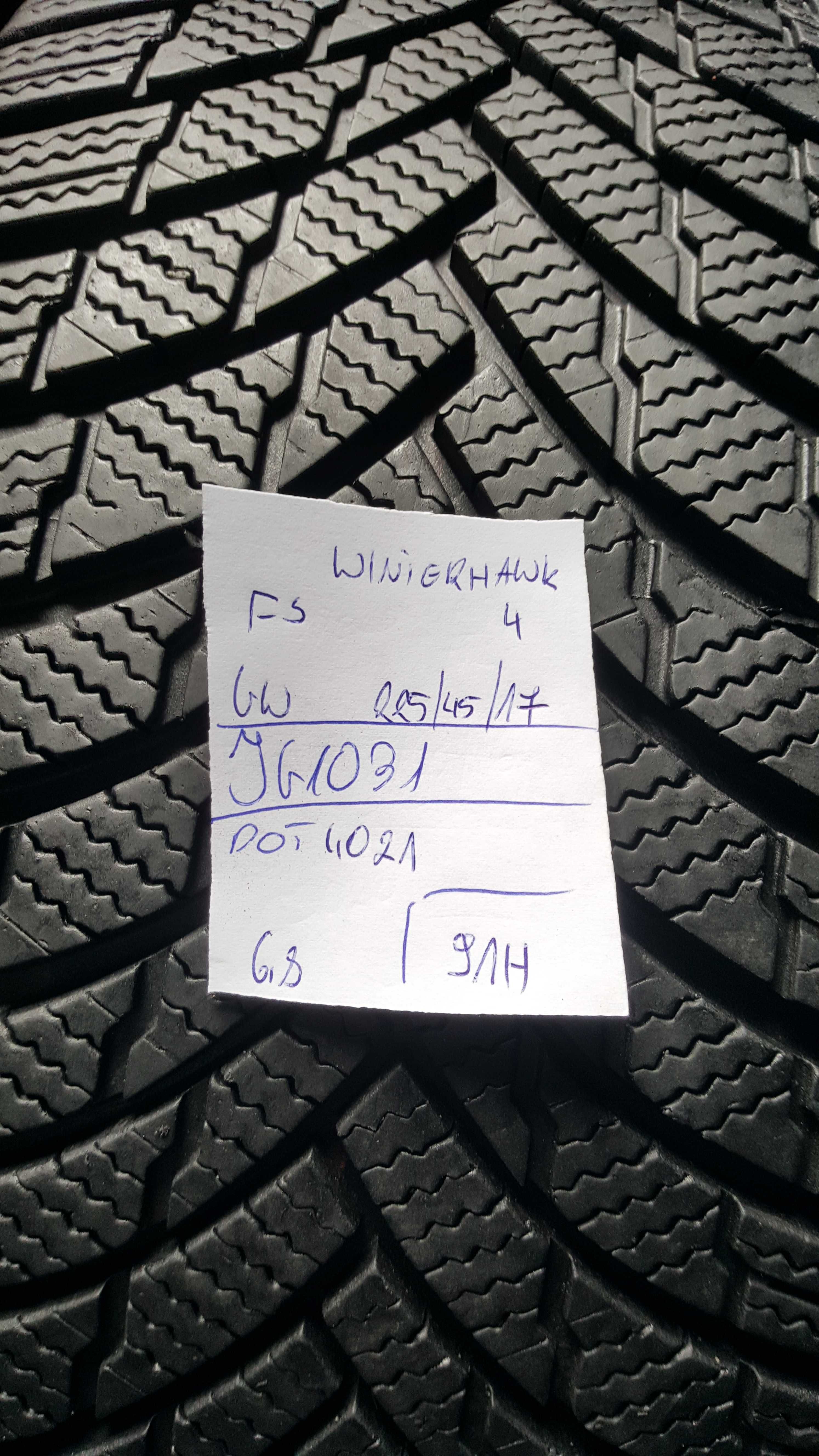 Firestone 225/45 r17 WinterHawk 4 /// 7mm!!! 2022r wysyłka GRATIS