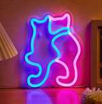 Nowy Neon LED lampka USB kot kotki