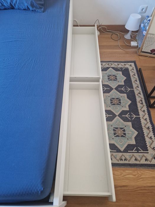 Cama-gavetão IKEA 90×200 cm (modelo SLÄKT) + cama extra + 2 colchões