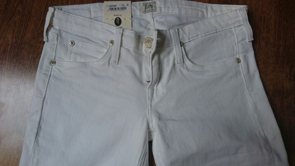 Spodnie jeansowe białe Lee narrow 26/33